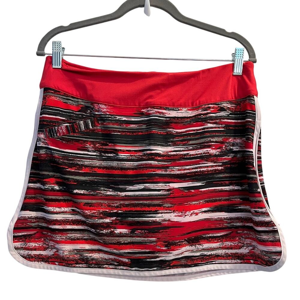 Athleta Red and Black Striped Performance Skort